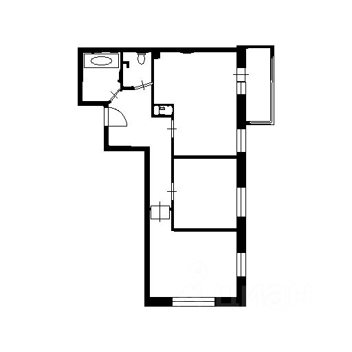 Планировка этой квартиры по данным Циан