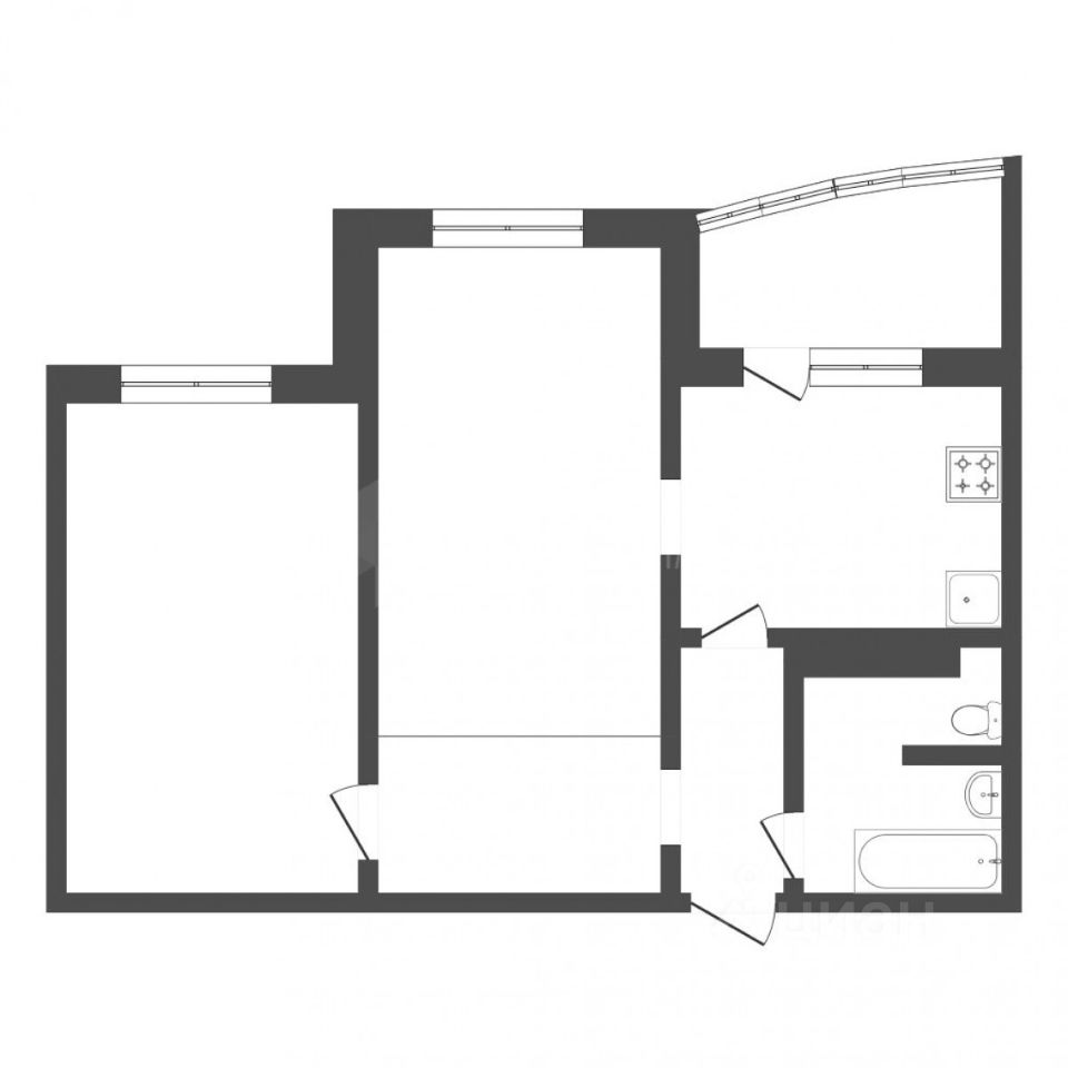 Планировка этой квартиры по данным Циан