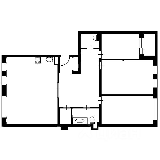 Планировка этой квартиры по данным Циан