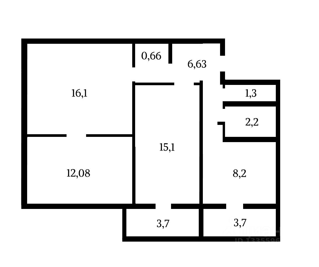 Планировка этой квартиры по данным Циан