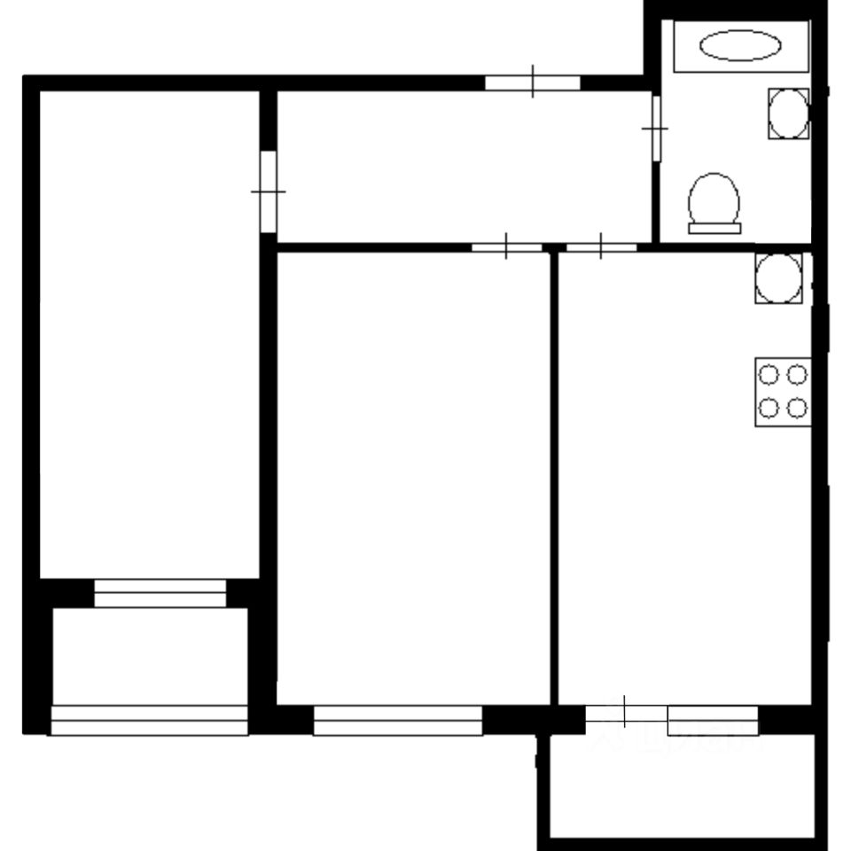 Планировка этой квартиры по данным Циан
