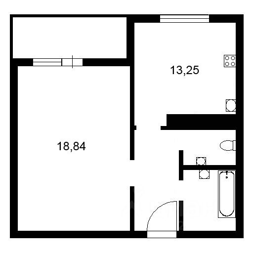 Планировка этой квартиры по данным Циан