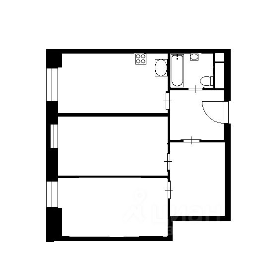 Планировка этой квартиры по данным Циан