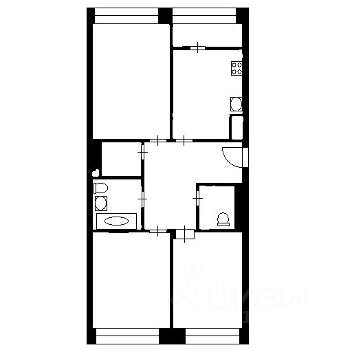 Планировка этой квартиры по данным Циан
