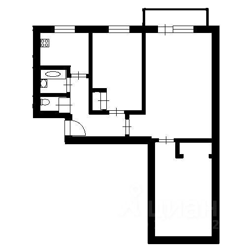 Планировка этой квартиры по данным Циан