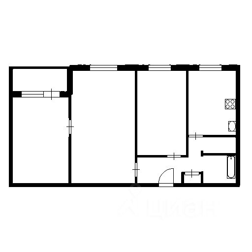 Планировка этой квартиры по данным Циан