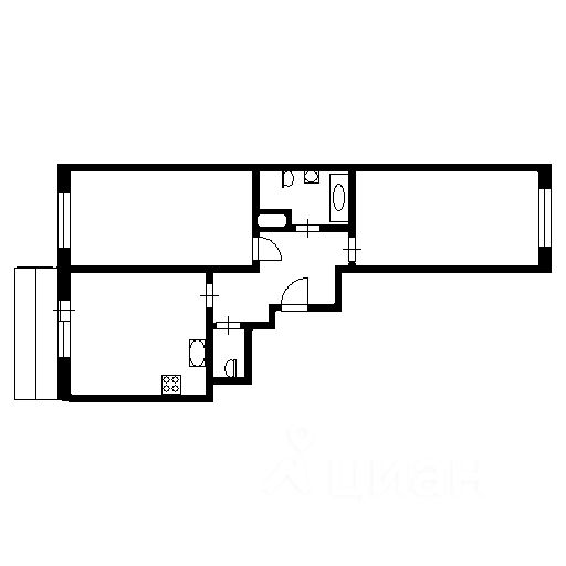 Планировка этой квартиры по данным Циан