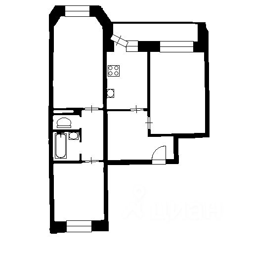 Планировка этой квартиры по данным Циан