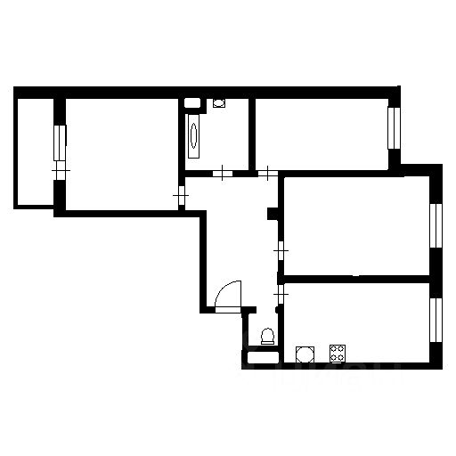 Планировка этой квартиры по данным Циан