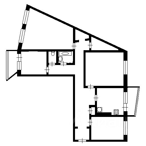 Планировка этой квартиры по данным Циан