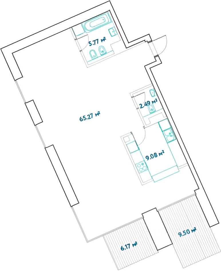 Планировка этой квартиры по данным Циан
