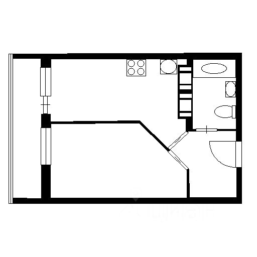Планировка этой квартиры по данным Циан