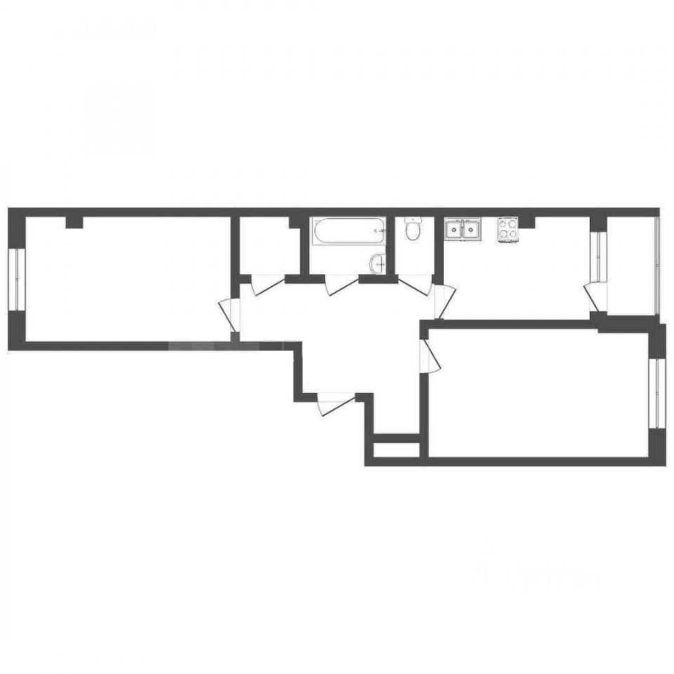 Планировка этой квартиры по данным Циан