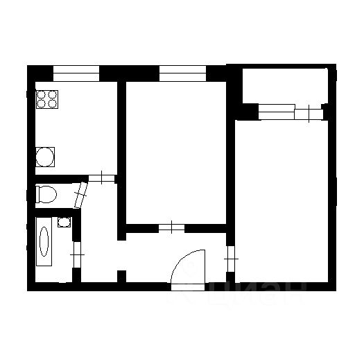 Планировка этой квартиры по данным Циан