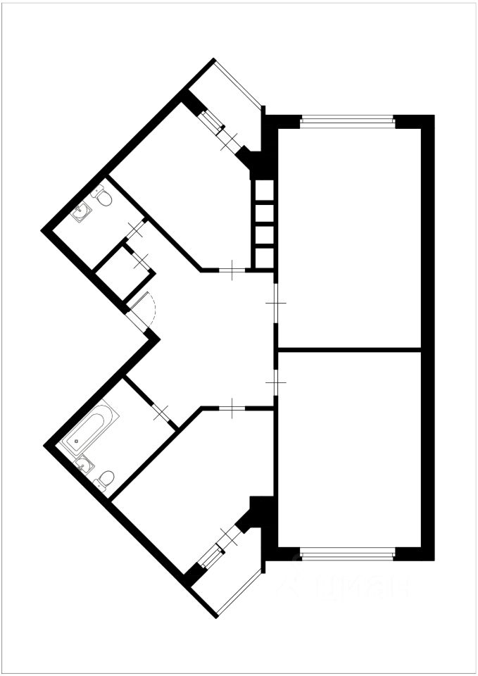 Планировка этой квартиры по данным Циан