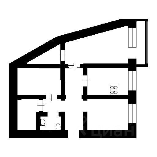 Планировка этой квартиры по данным Циан