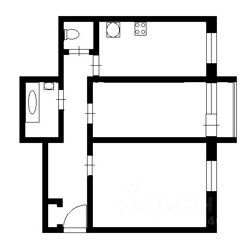 Планировка этой квартиры по данным Циан