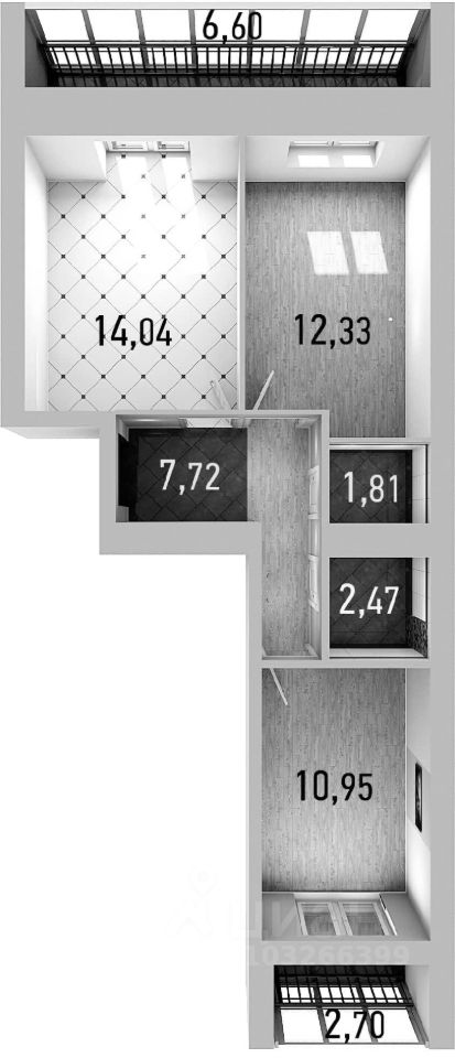 Планировка этой квартиры по данным Циан