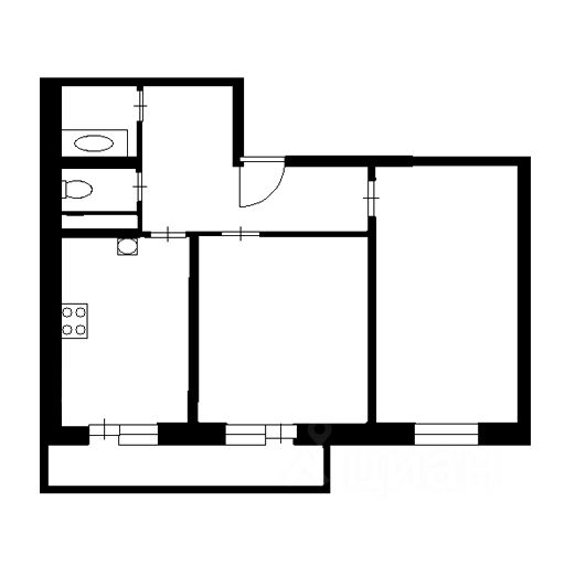 Планировка этой квартиры по данным Циан