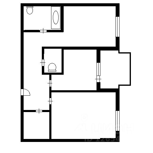 Планировка этой квартиры по данным Циан