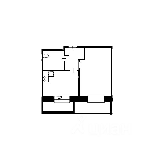 Планировка этой квартиры по данным Циан