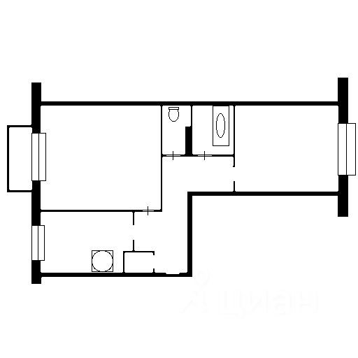 Планировка этой квартиры по данным Циан