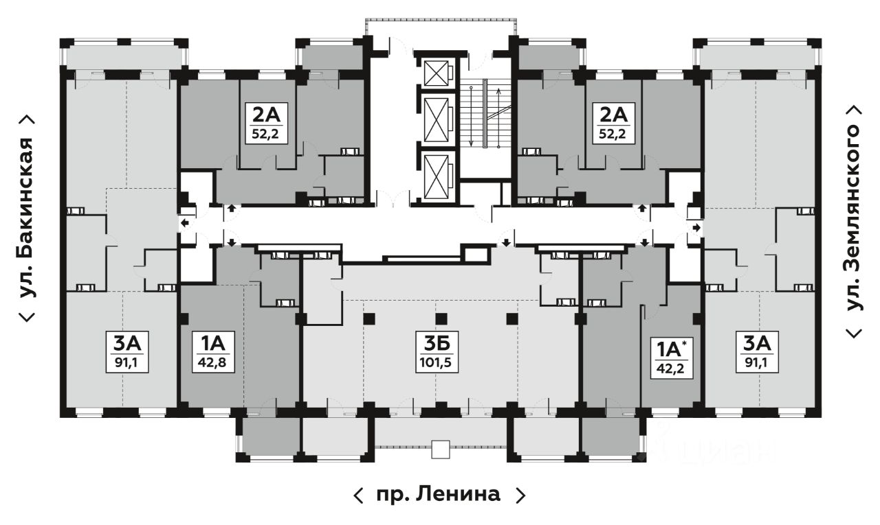 Купить трехкомнатную квартиру 113,8м² Бакинская ул., 6, Волгоград,  Волгоградская область - база ЦИАН, объявление 281232636