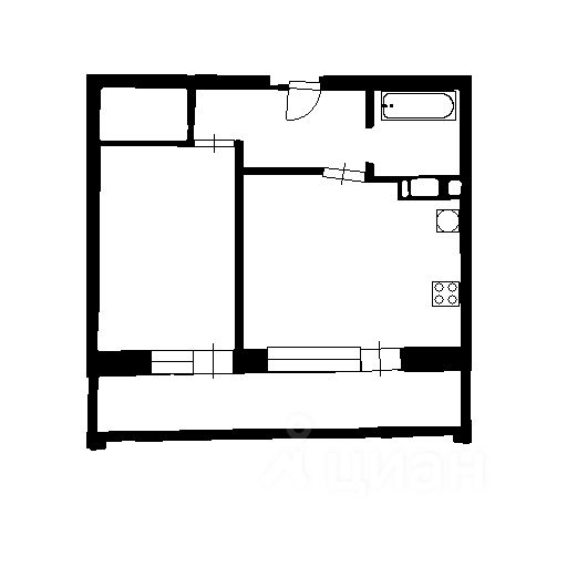 Планировка этой квартиры по данным Циан