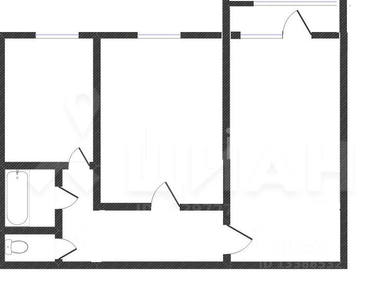 Планировка этой квартиры по данным Циан