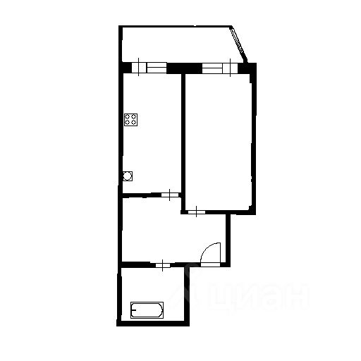 Планировка этой квартиры по данным Циан