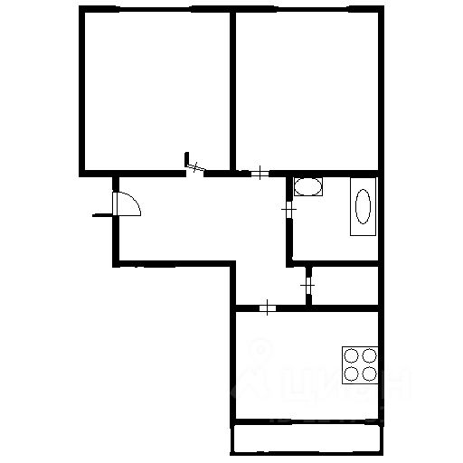 Планировка этой квартиры по данным Циан