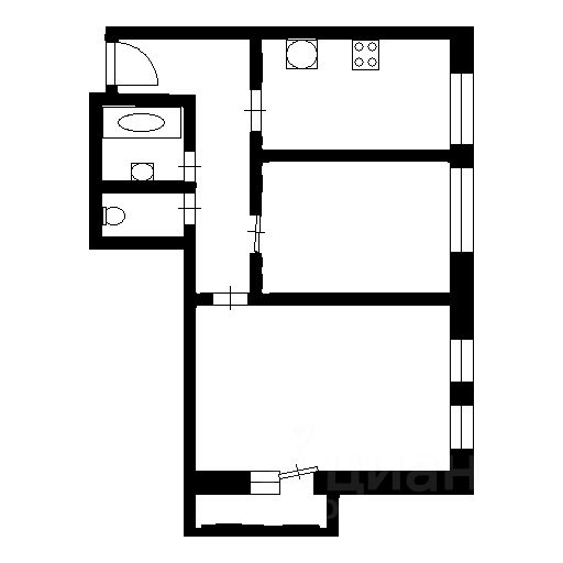 Планировка этой квартиры по данным Циан