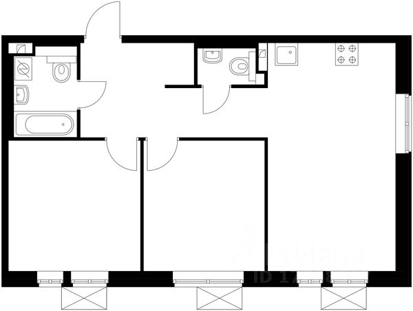 Планировка этой квартиры по данным Циан