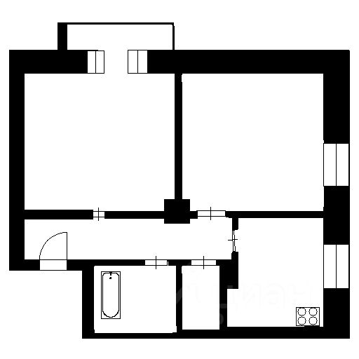 Планировка этой квартиры по данным Циан