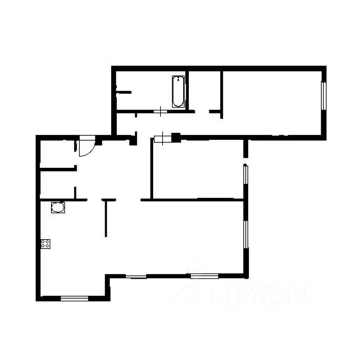 Планировка этой квартиры по данным Циан