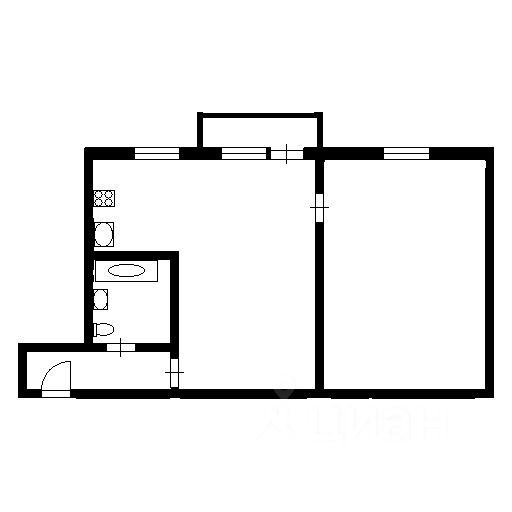 Планировка этой квартиры по данным Циан