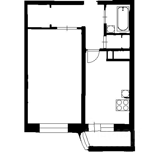 Планировка этой квартиры по данным Циан