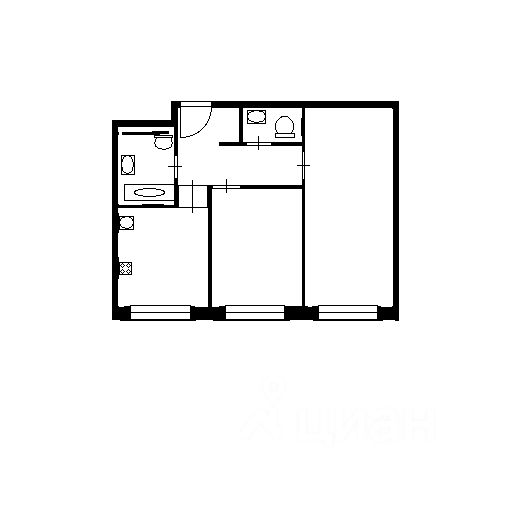 Планировка этой квартиры по данным Циан