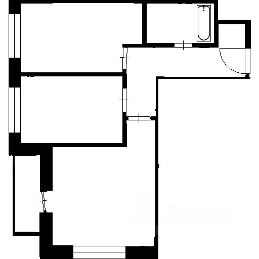 Планировка этой квартиры по данным Циан