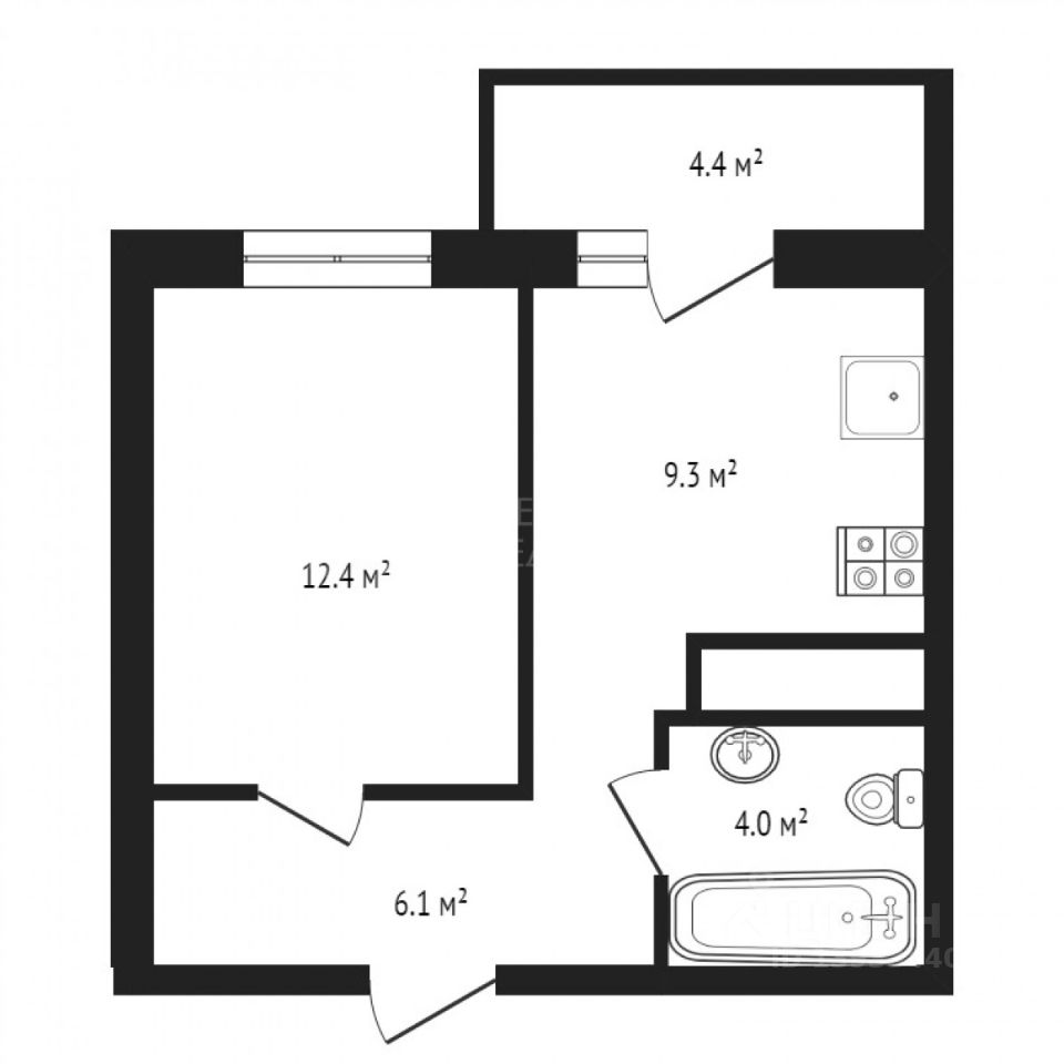 Планировка этой квартиры по данным Циан