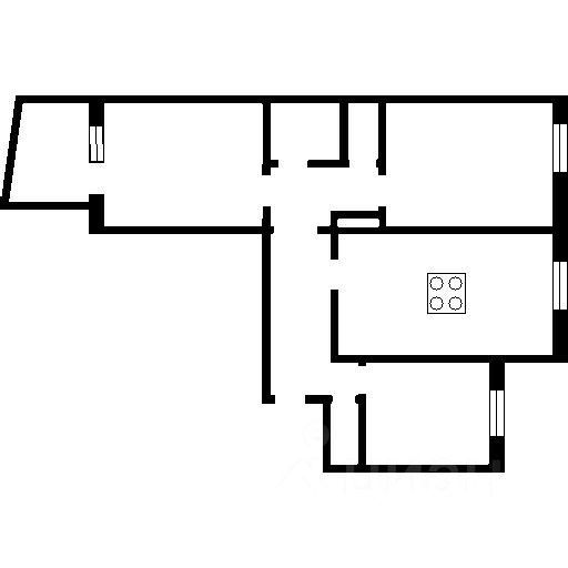 Планировка этой квартиры по данным Циан