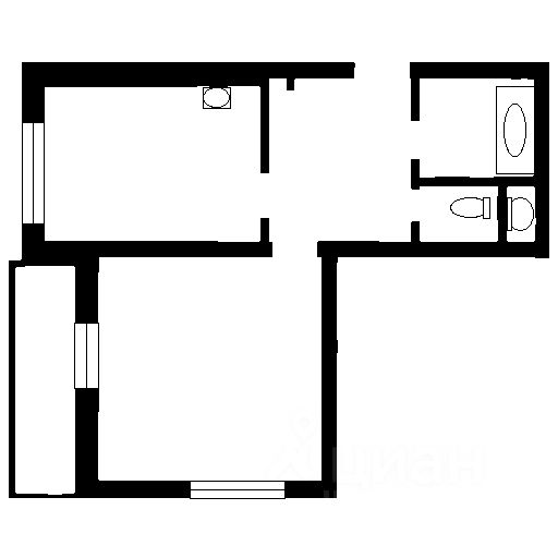 Планировка этой квартиры по данным Циан