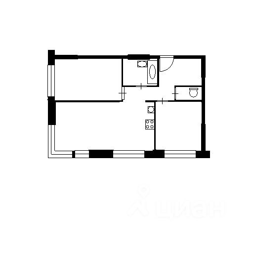 Планировка этой квартиры по данным Циан