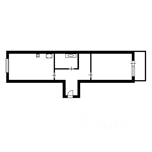 Планировка этой квартиры по данным Циан