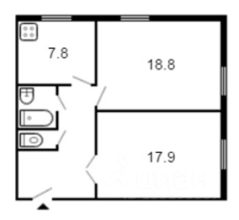 Планировка этой квартиры по данным Циан