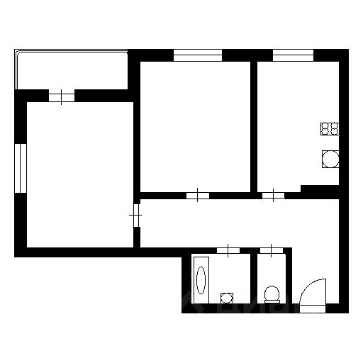 Планировка этой квартиры по данным Циан