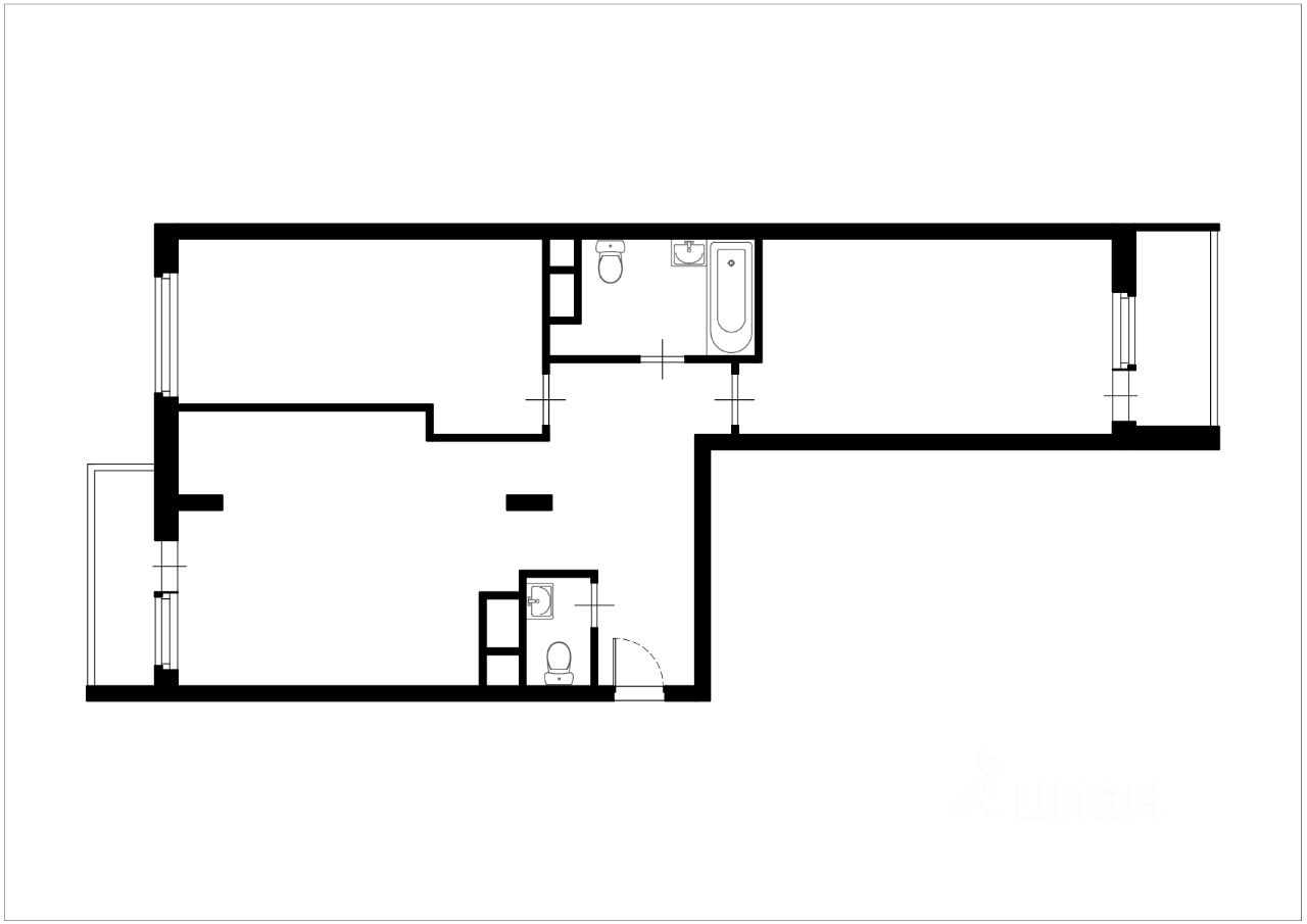 Планировка этой квартиры по данным Циан