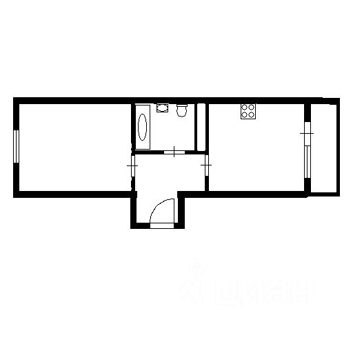 Планировка этой квартиры по данным Циан