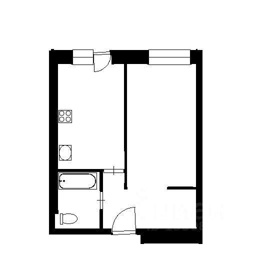 Планировка этой квартиры по данным Циан