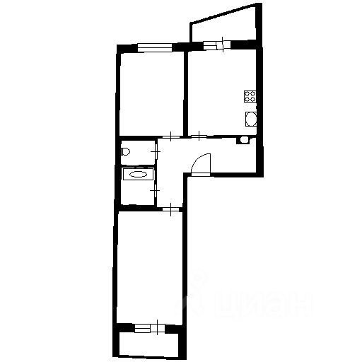 Планировка этой квартиры по данным Циан